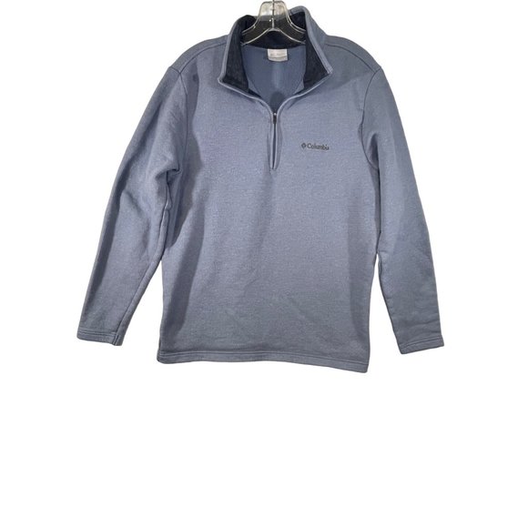 Columbia mens medium blue Great Hart Mountain III Half Zip Fleece sweater - Picture 3 of 15